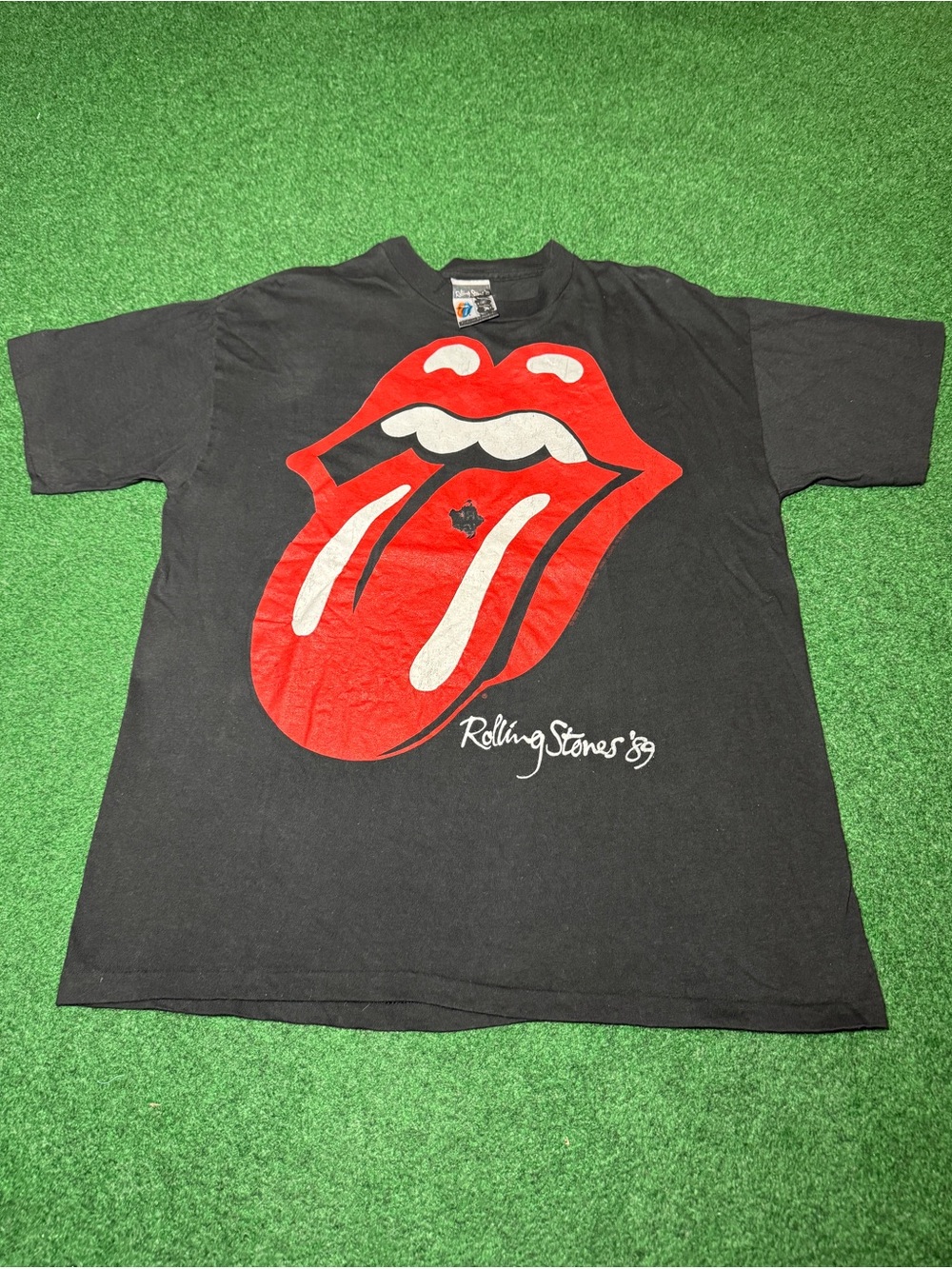 Vintage 80s The Rolling Stones Big Tongue T-shirt, Tour 1989 Band Tee (XL)